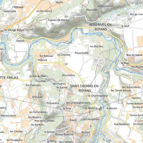 Plan cartographique de Plan d'eau de Saint Nazaire (Saint-Thomas-en-Royans)