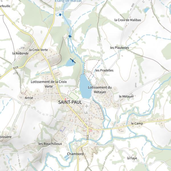 Plan cartographique de Plan d'Eau de Saint Paul