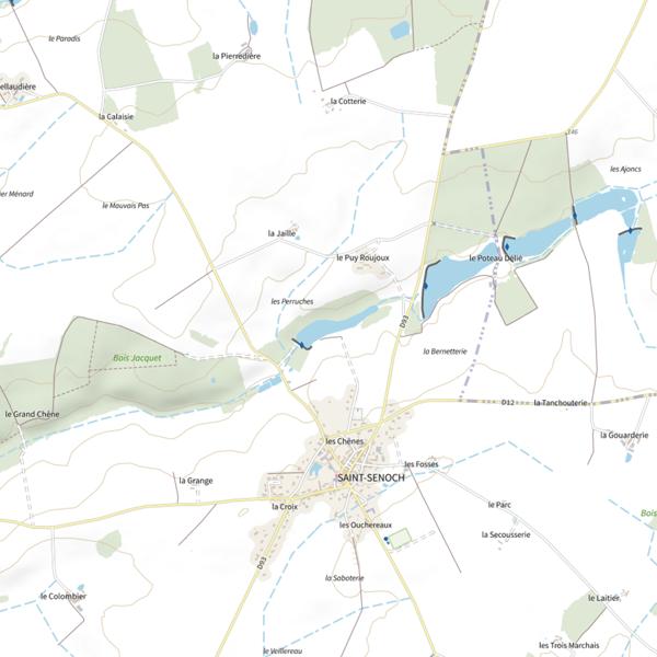 Plan cartographique de Plan d'Eau de Saint Senoch