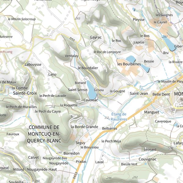 Plan cartographique de Plan d'Eau de Saint-Sernin (Montcuq-en-Quercy-Blanc)