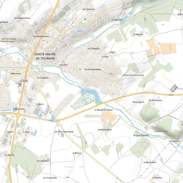 Plan cartographique de Plan d'Eau de Sainte Maure
