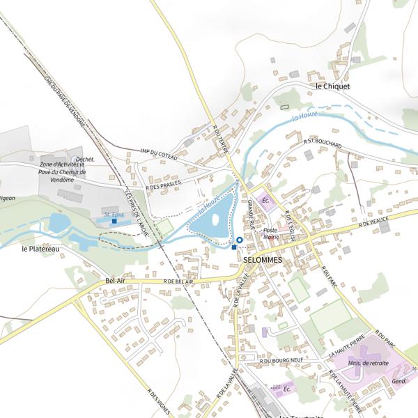 Plan cartographique de Plan d'eau de Selommes