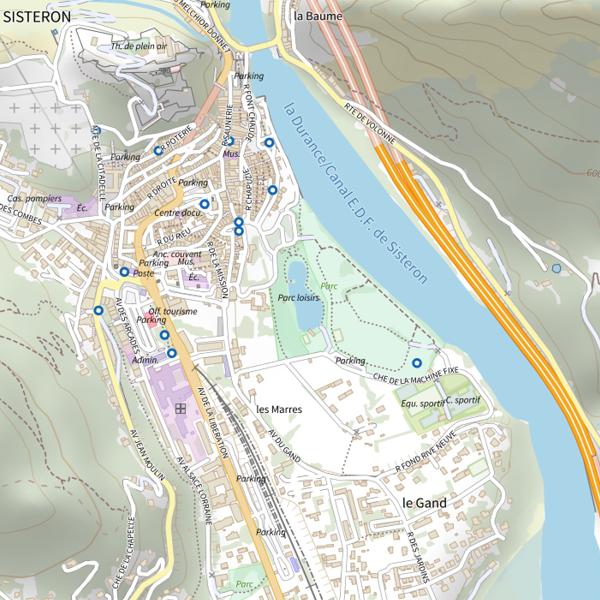 Plan cartographique de Plan d'Eau de Sisteron