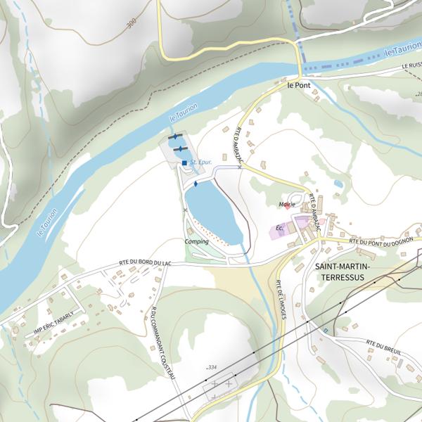 Plan cartographique de Plan d'Eau de St Martin Terressus