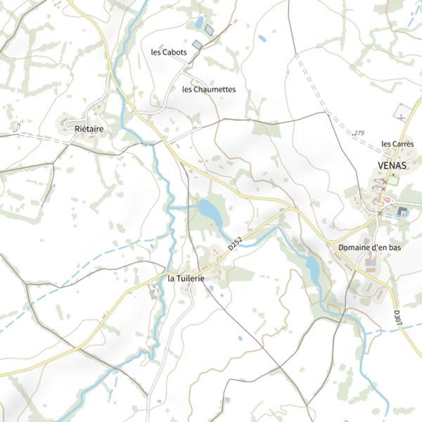 Plan cartographique de Plan d'Eau de Venas