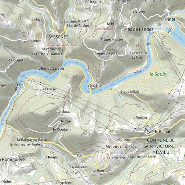 Plan cartographique de Plan d'Eau de Verdal le Truel