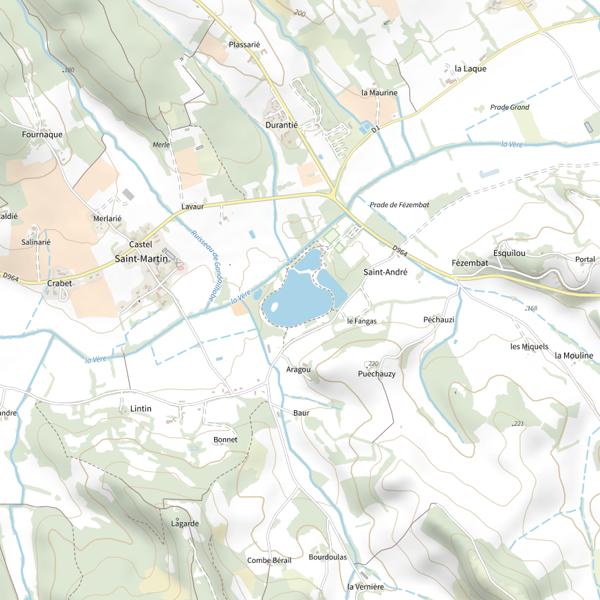Plan cartographique de Plan d'Eau de Vert Gresigne