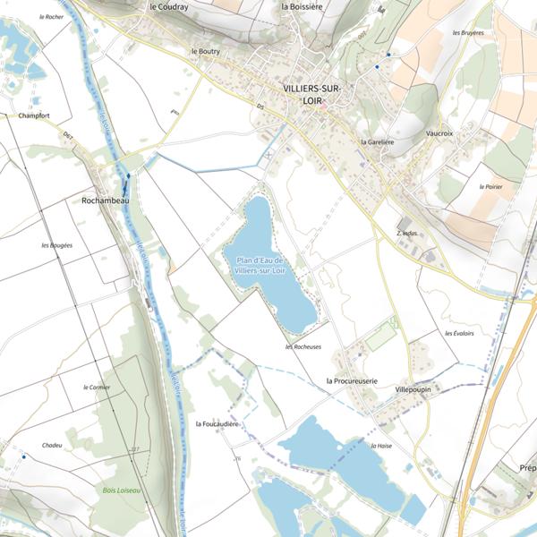 Plan cartographique de Plan d'Eau de Villiers-sur-Loir