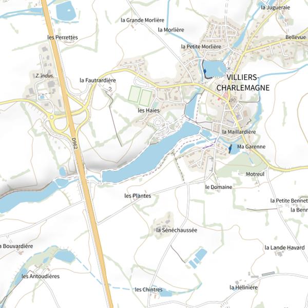 Plan cartographique de Plan d'Eau de Villiers