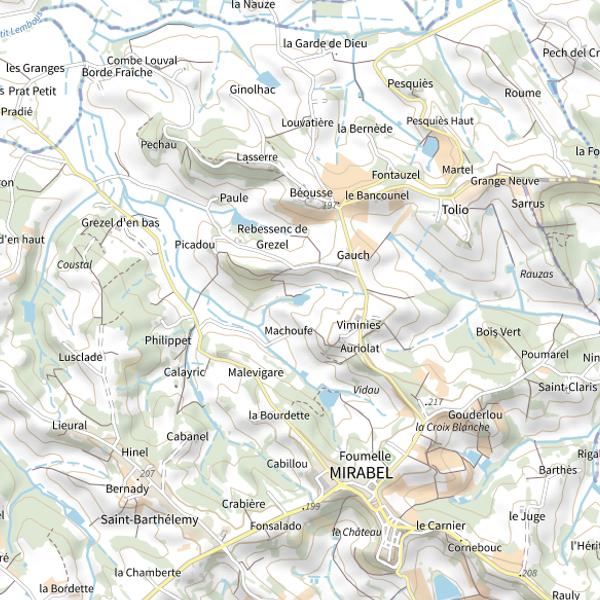 Plan cartographique de Plan d'Eau de Viminies