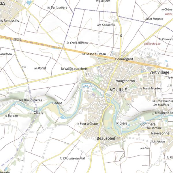 Plan cartographique de Plan d'Eau de Vouillé