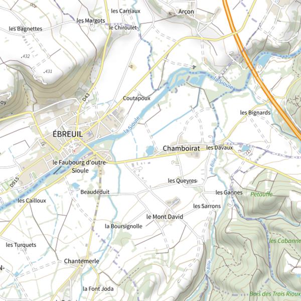 Plan cartographique de Plan d'Eau d'Ebreuil