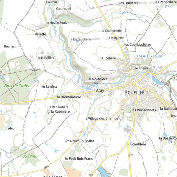 Plan cartographique de Plan d'Eau d'Ecueillé