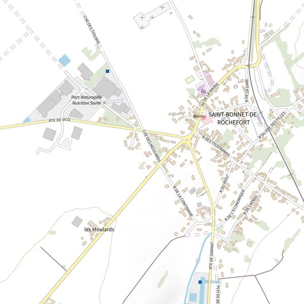 Plan cartographique de Plan d'eau des Bignards (Saint-Bonnet-de-Rochefort)