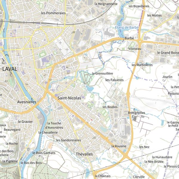 Plan cartographique de Plan d'Eau des Bozées