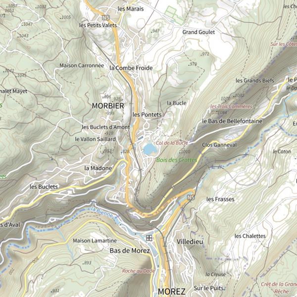 Plan cartographique de Plan d'Eau des Bruyères (Morbier)