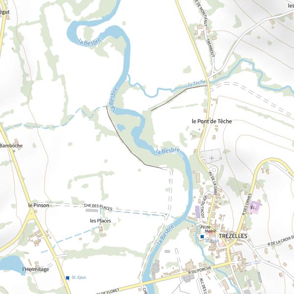 Plan cartographique de Plan d'Eau des Ecluses