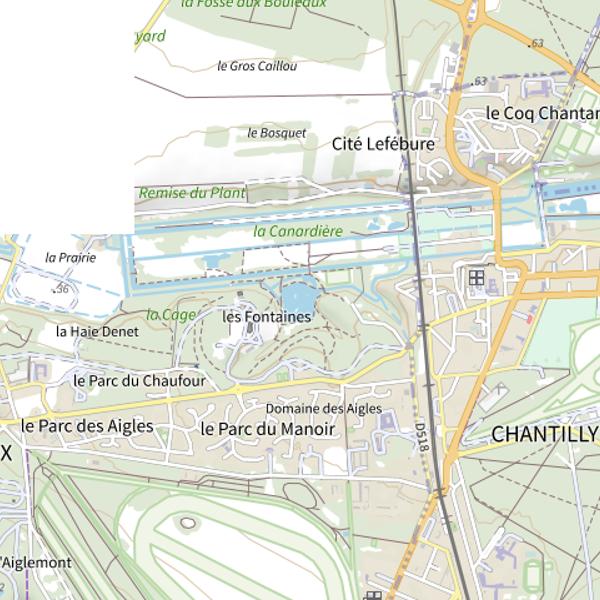 Plan cartographique de Plan d'Eau des Fontaines