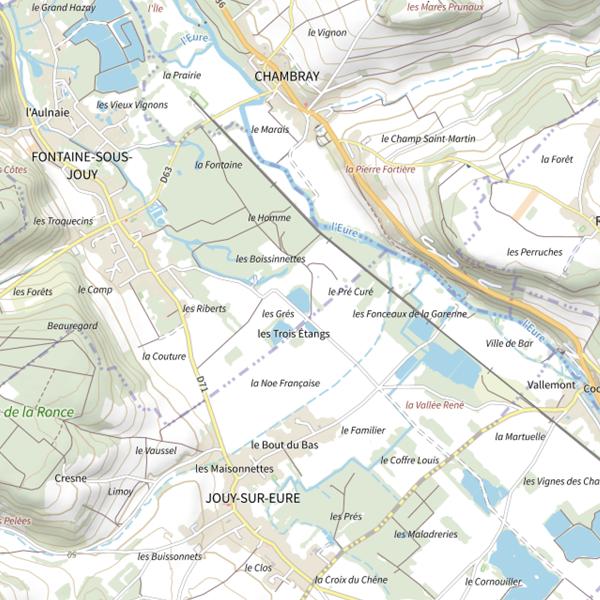 Plan cartographique de Plan d'Eau des Grés