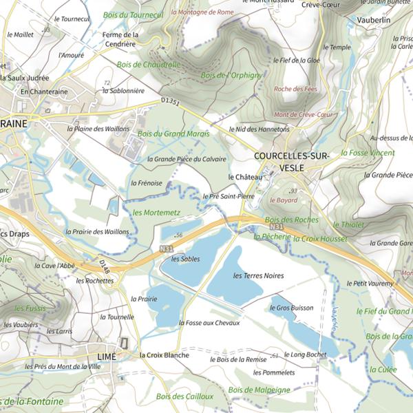 Plan cartographique de Plan d'Eau des Mortemetz