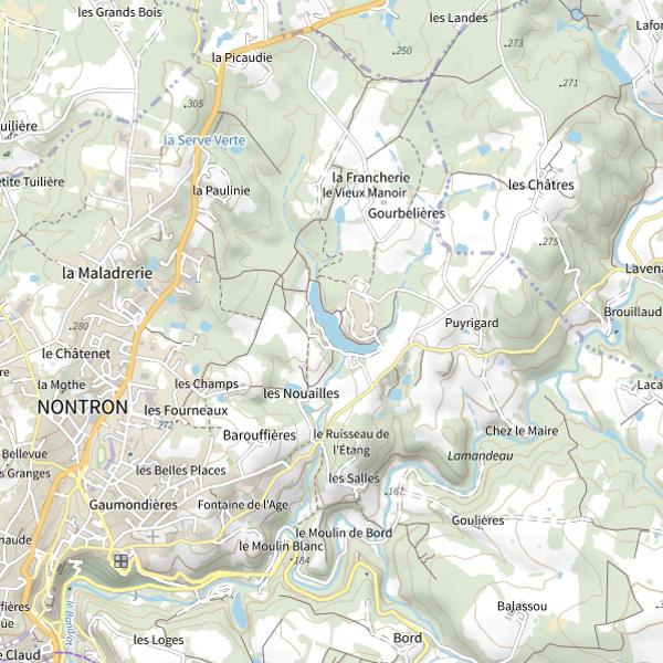 Plan cartographique de Plan d'eau des Nouailles