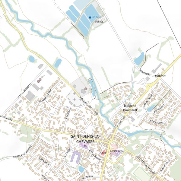 Plan cartographique de Plan d'eau des Ouches à St Denis La Chevasse : 0,16 ha