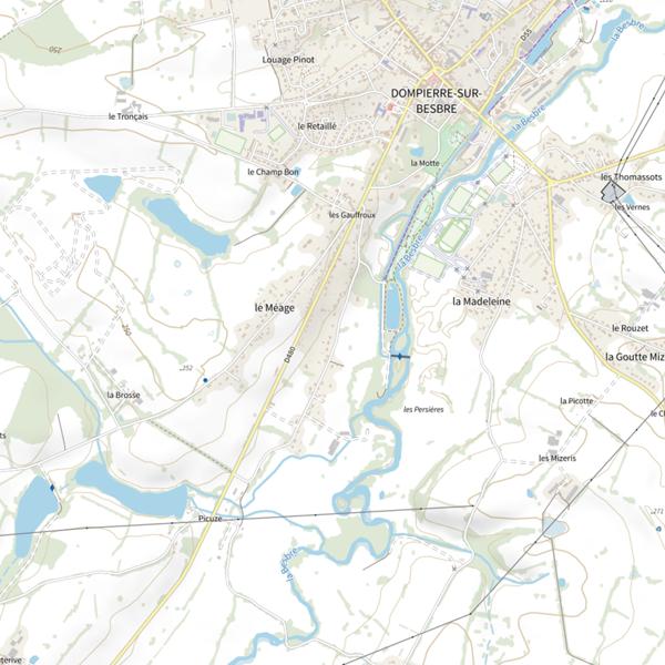 Plan cartographique de Plan d'eau des Percieres