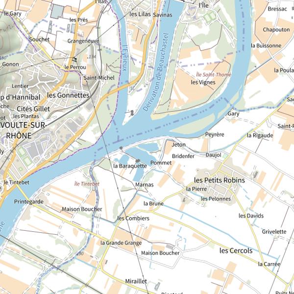 Plan cartographique de Plan d'Eau des Petits Robins (Livron-sur-Drôme)