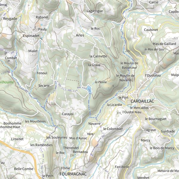 Plan cartographique de Plan d'Eau des Sagnes
