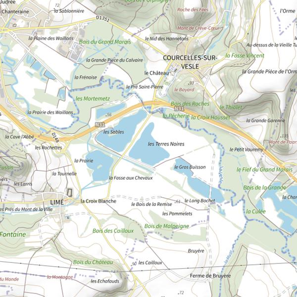 Plan cartographique de Plan d'Eau des Terres Noires