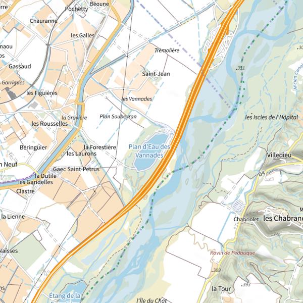 Plan cartographique de Plan d'eau des Vannades