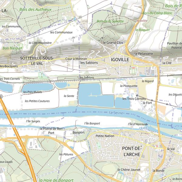 Plan cartographique de Plan d'Eau d'Igoville