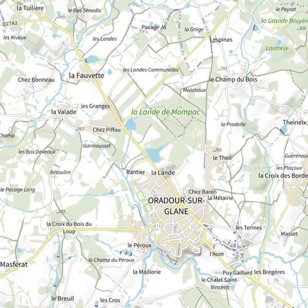 Plan cartographique de Plan d'Eau d'Oradour