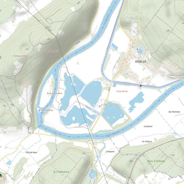 Plan cartographique de Plan d'Eau d'Osselle