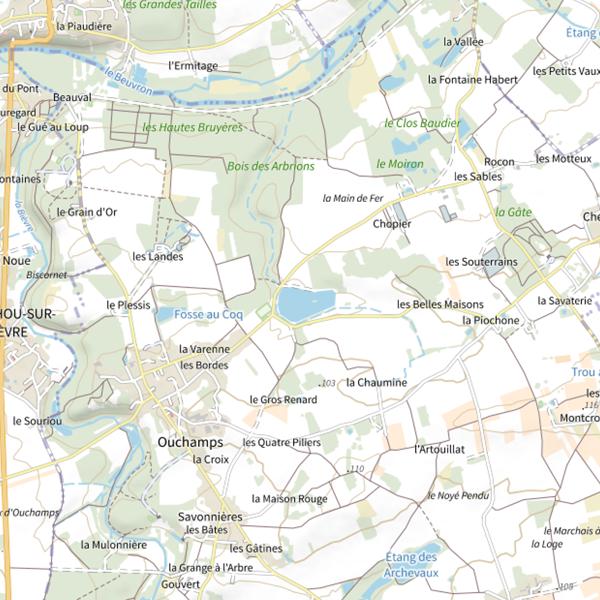 Plan cartographique de Plan d’eau d’Ouchamps
