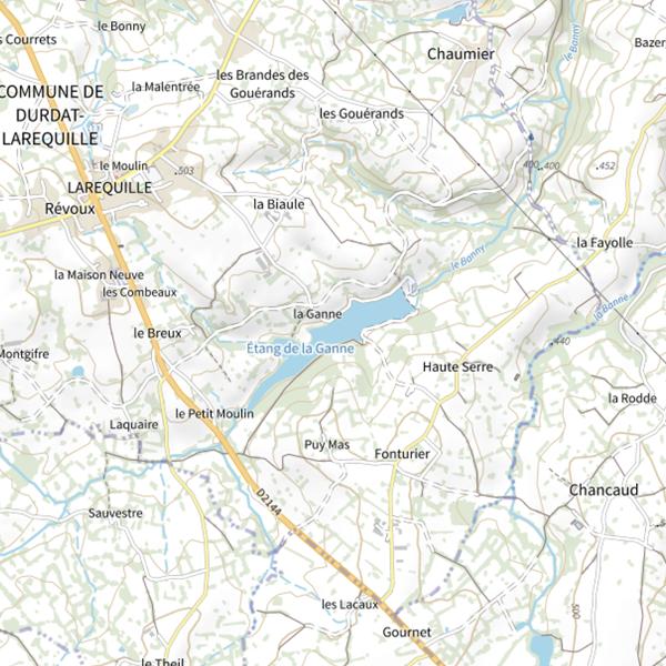 Plan cartographique de Plan d'Eau du Barrage des Gannes