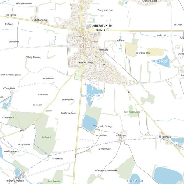Plan cartographique de Plan d'Eau du Cerisier