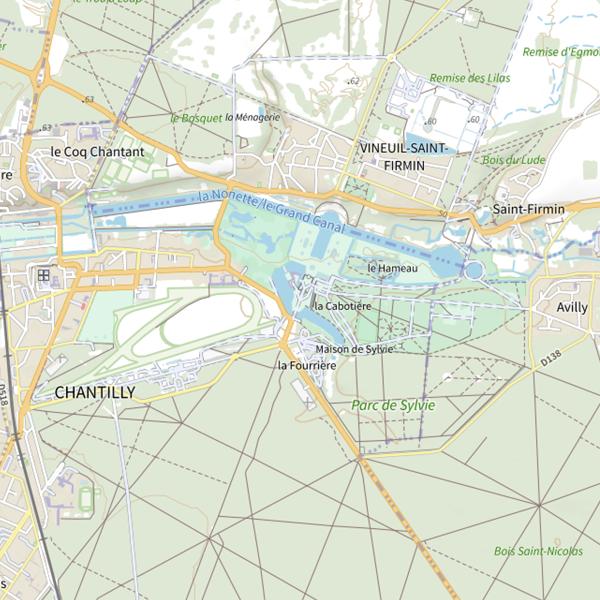 Plan cartographique de Plan d'Eau du Château de Chantilly