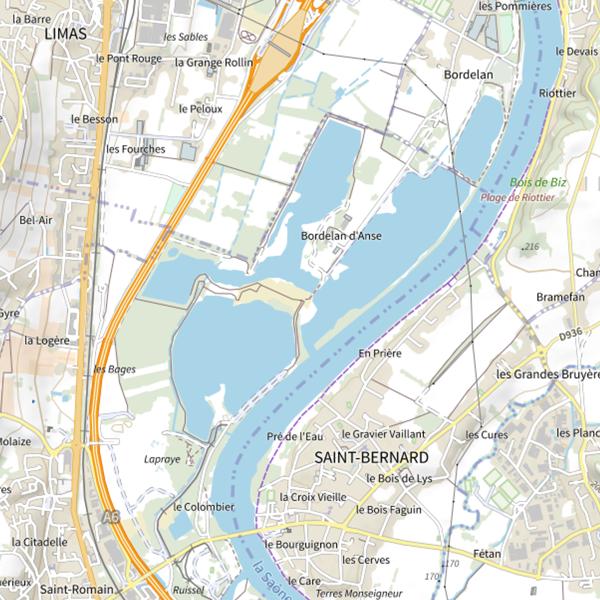 Plan cartographique de Plan d'Eau du Colombier