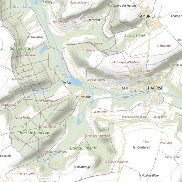 Plan cartographique de Plan d'Eau du Fay