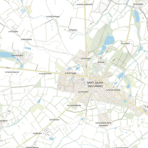 Plan cartographique de Plan d'eau du Fief des Rainettes à Saint Julien des Landes : 0,3 ha