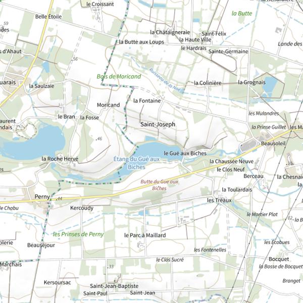 Plan cartographique de Plan d'Eau du Gué aux Biches