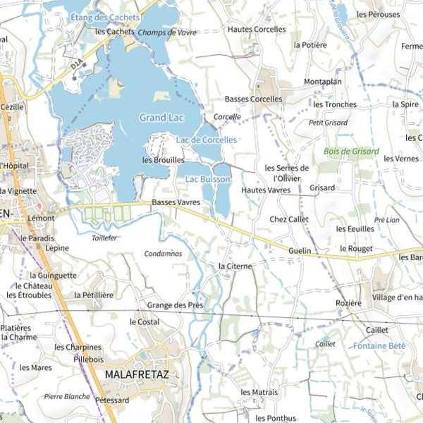 Plan cartographique de Plan d'Eau du Lac Noir