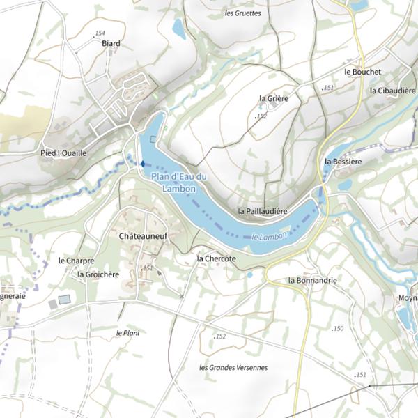 Plan cartographique de Plan d'eau du Lambon