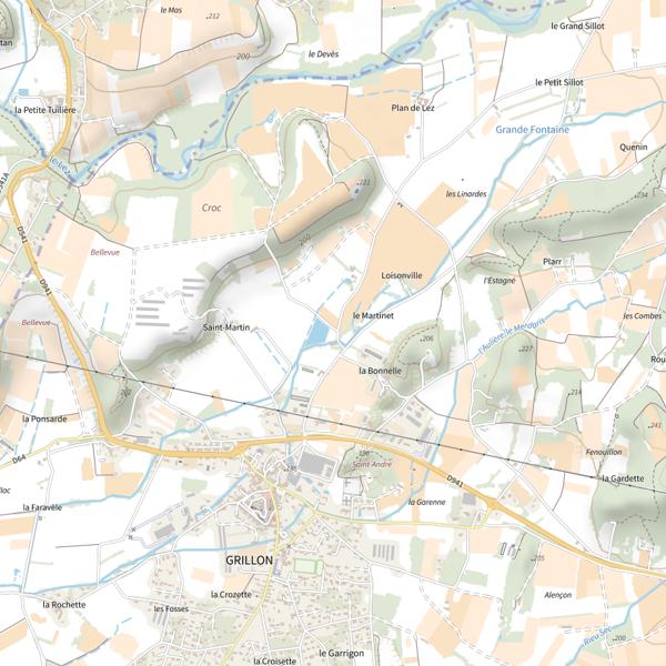 Plan cartographique de Plan d'eau du Lez