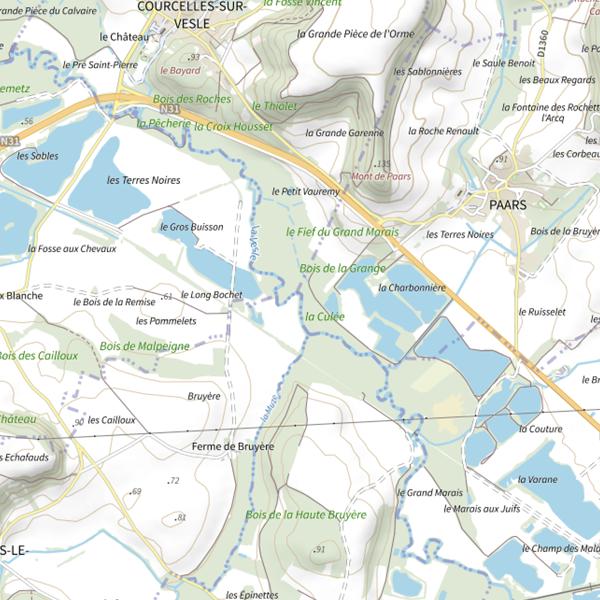 Plan cartographique de Plan d'Eau du Long Bochet