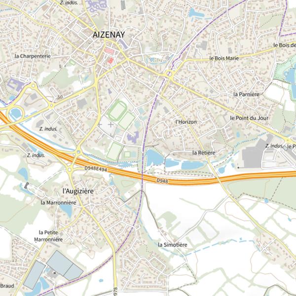 Plan cartographique de Plan d'eau du martin Pêcheur, Aizenay