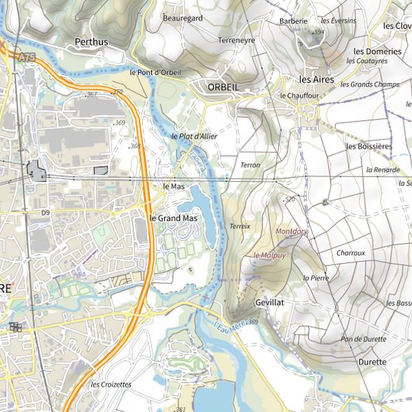 Plan cartographique de Plan d'eau du Mas