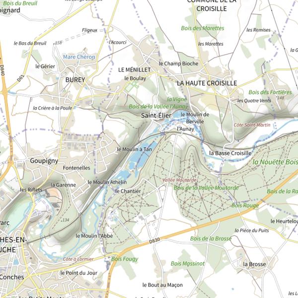 Plan cartographique de Plan d'Eau du Moulin d'Athelin