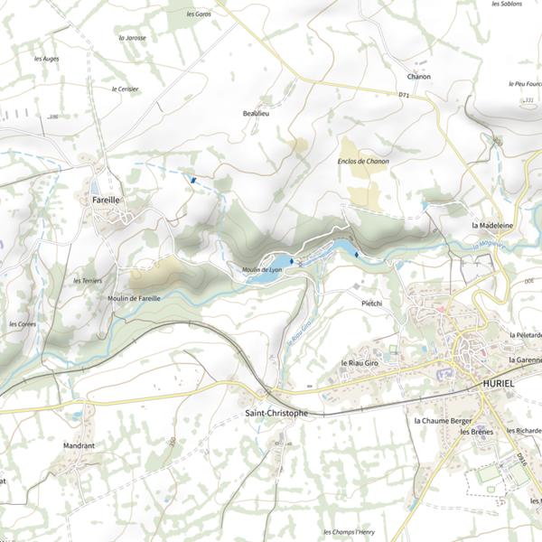 Plan cartographique de Plan d'Eau du Moulin de Lyon